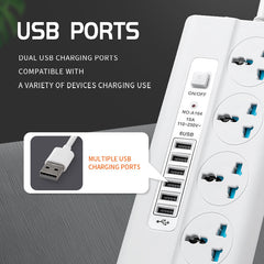 USB Universal Hole Plug Power Strip Smart