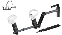 VR Gun Stock for Meta Quest 3S, Compatible with VR Meta Quest 3 Controller Grips, VR Shooting Game Accessories Quest 3S Magnetic Rifle with Shoulder Straps, Enhance Real Feeling (Black-C)