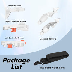 VR Handle Attachment Compatible with Meta Quest 3S, Weighted Gunstock Grip Enhance FPS Game Experience Holding Feel, VR Accessories for Oculus 3, Ideal Gift for Birthday and Christmas (Orange)