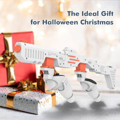 VR Handle Attachment Compatible with Meta Quest 3S, Weighted Gunstock Grip Enhance FPS Game Experience Holding Feel, VR Accessories for Oculus 3, Ideal Gift for Birthday and Christmas (Orange)