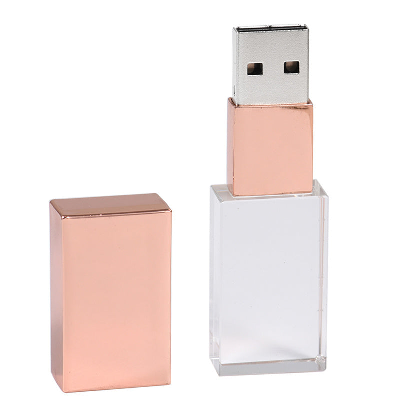 Crystal USB Flash Drive, Transparent Glass USB Flash Drive, Personalized Creative USB Flash Drive