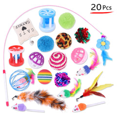 A Variety Of Combinations Of Toys For Cats, Sticks And Mice