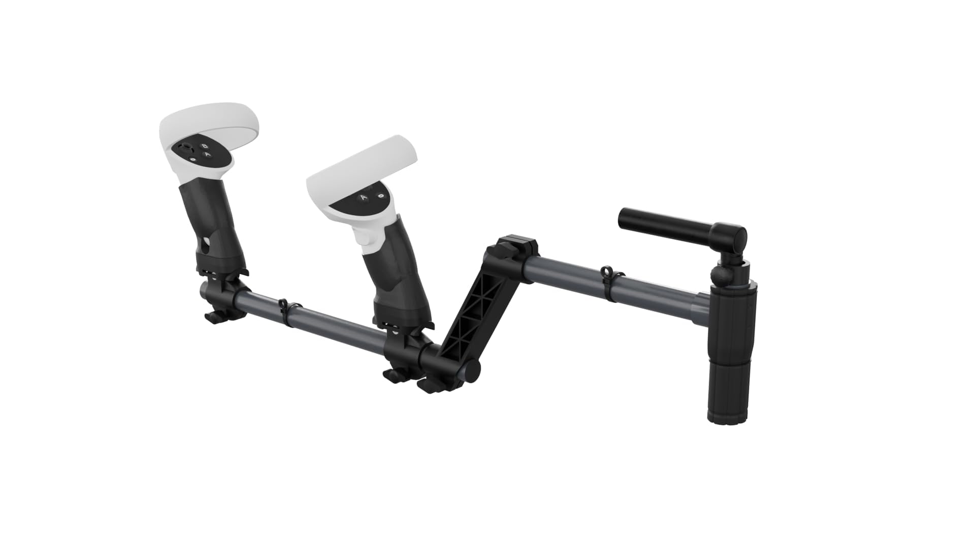 VR Gun Stock for Meta Quest 3S, Compatible with VR Meta Quest 3 Controller Grips, VR Shooting Game Accessories Quest 3S Magnetic Rifle with Shoulder Straps, Enhance Real Feeling (Black-C)