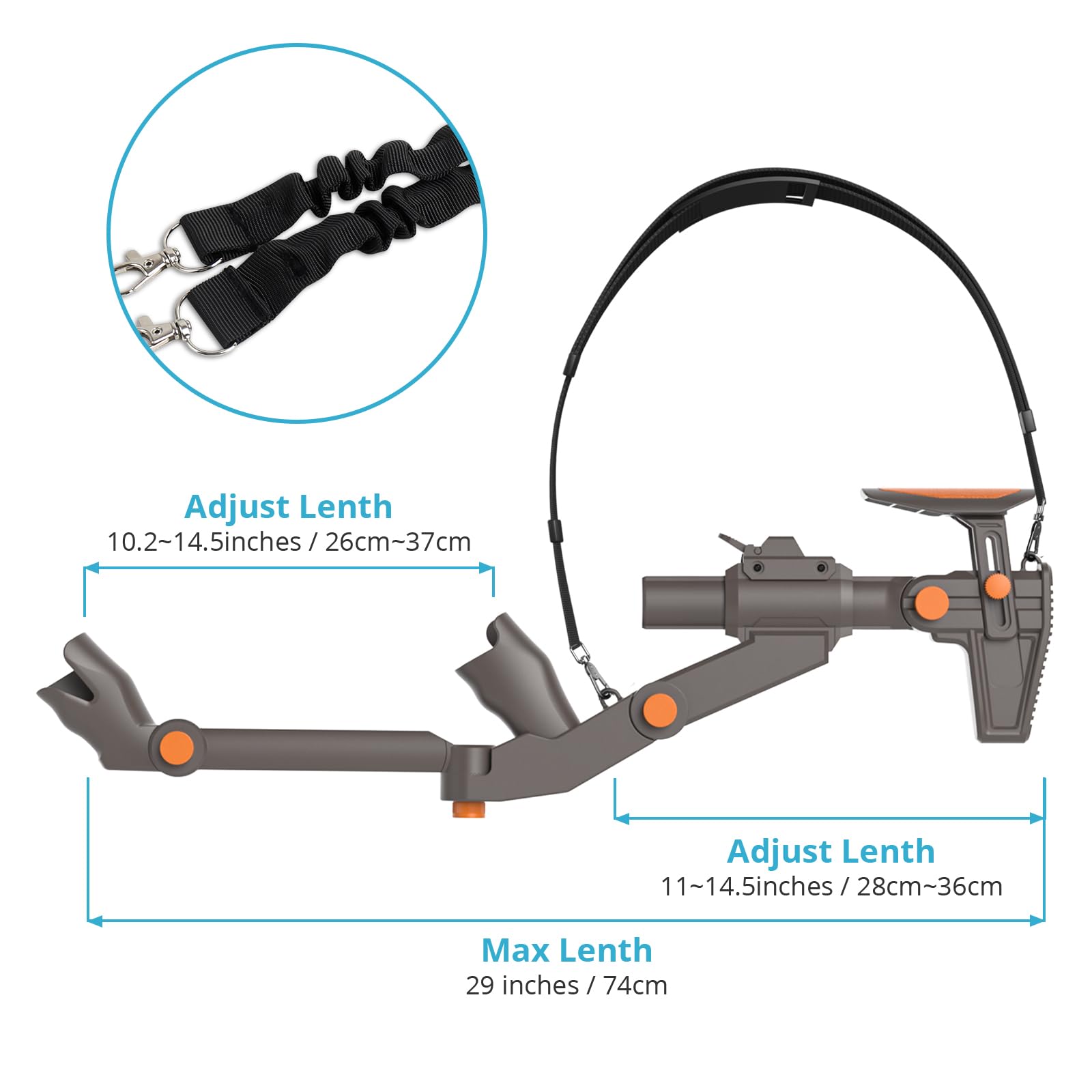 VR Gunstock for Meta Quest 2 Quest 3 Quest 3S Quest Pro – Adjustable FPS Gaming Controller Accessories with Quick Magnetic Attachment Cheek Pad for Immersive VR Gameplay (Gunmetal Gray)