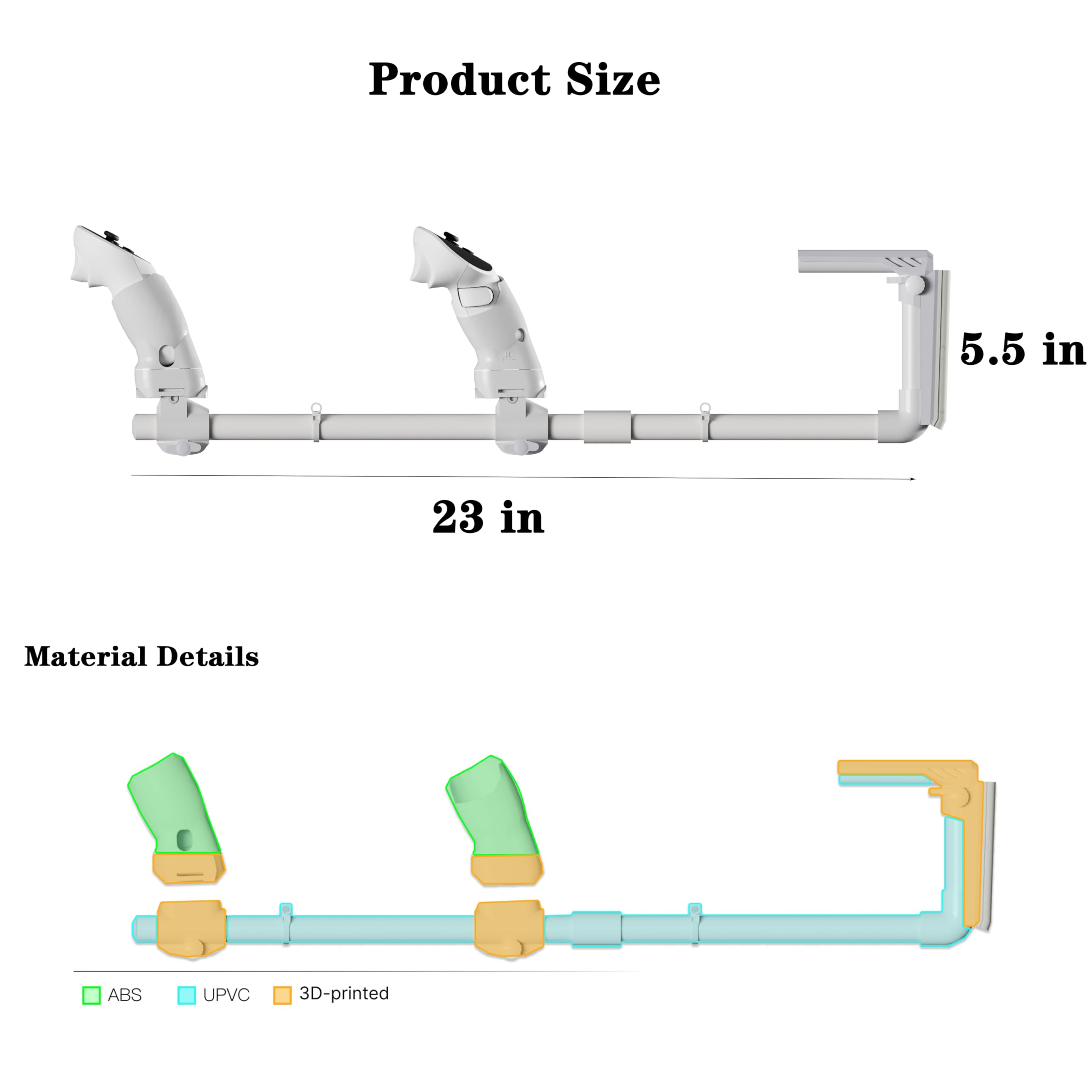 Moginno G3 VR Gun Stock Compatible with Meta/Oculus Quest 3S/Quest 3 Controller Accessories, Magnetic Gunstock Rifle Adapter with Shoulder Strap, Enhance FPS Games Reality Control Feel