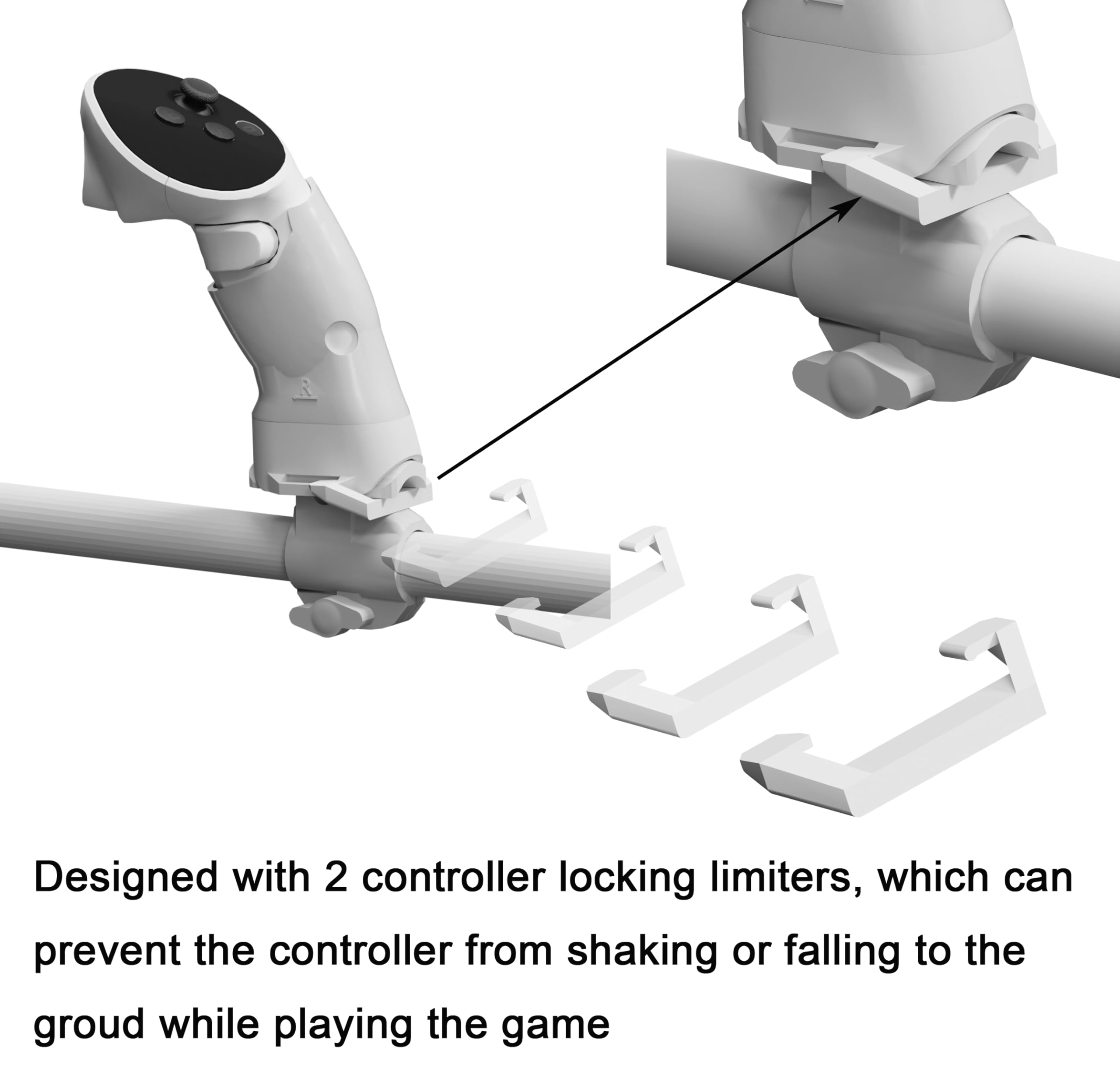 Moginno G3 VR Gun Stock Compatible with Meta/Oculus Quest 3S/Quest 3 Controller Accessories, Magnetic Gunstock Rifle Adapter with Shoulder Strap, Enhance FPS Games Reality Control Feel