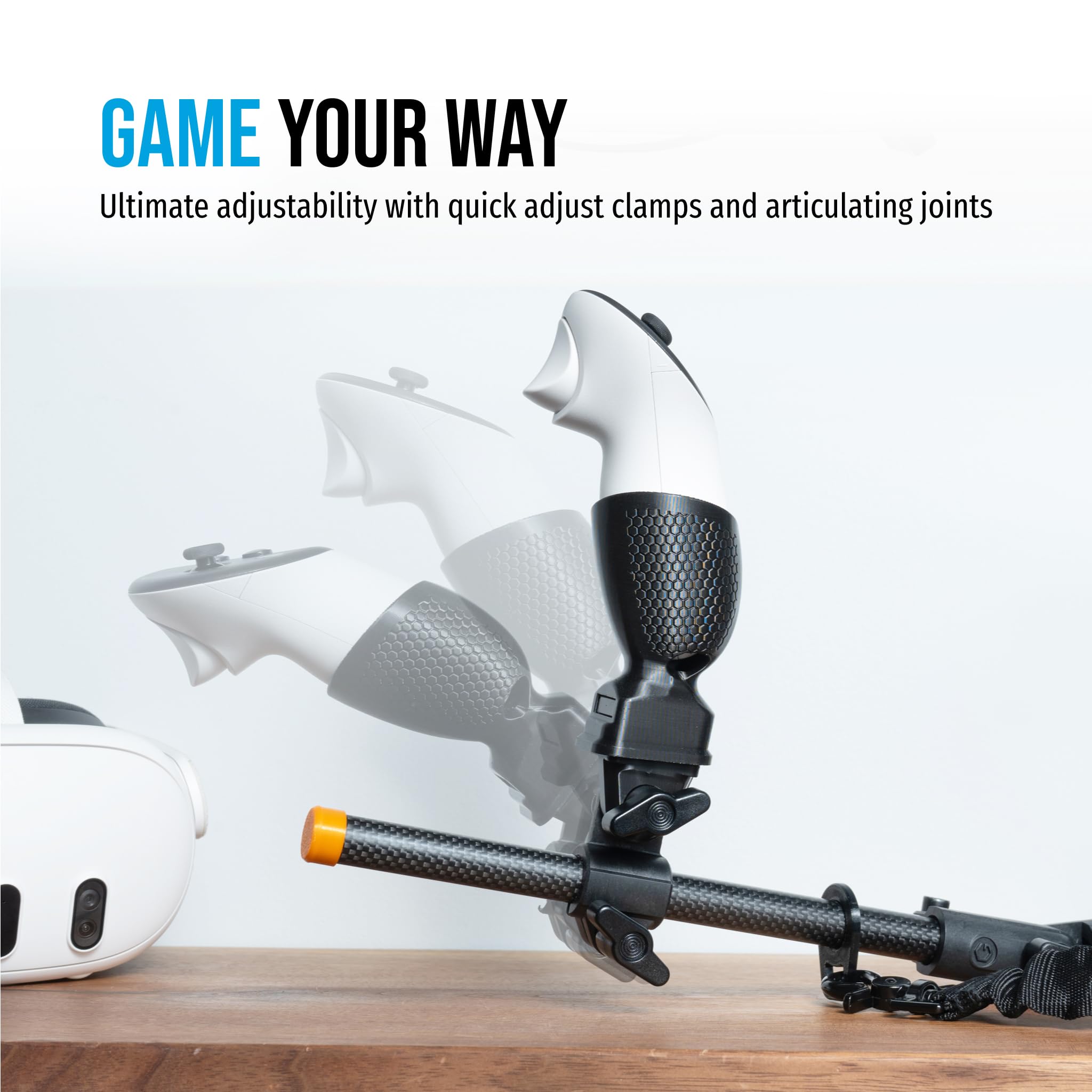 Glistco Magni Stock+ VR Carbon Fiber Controller Stock Rifle Adapter Compatible with Meta Quest 3/3S