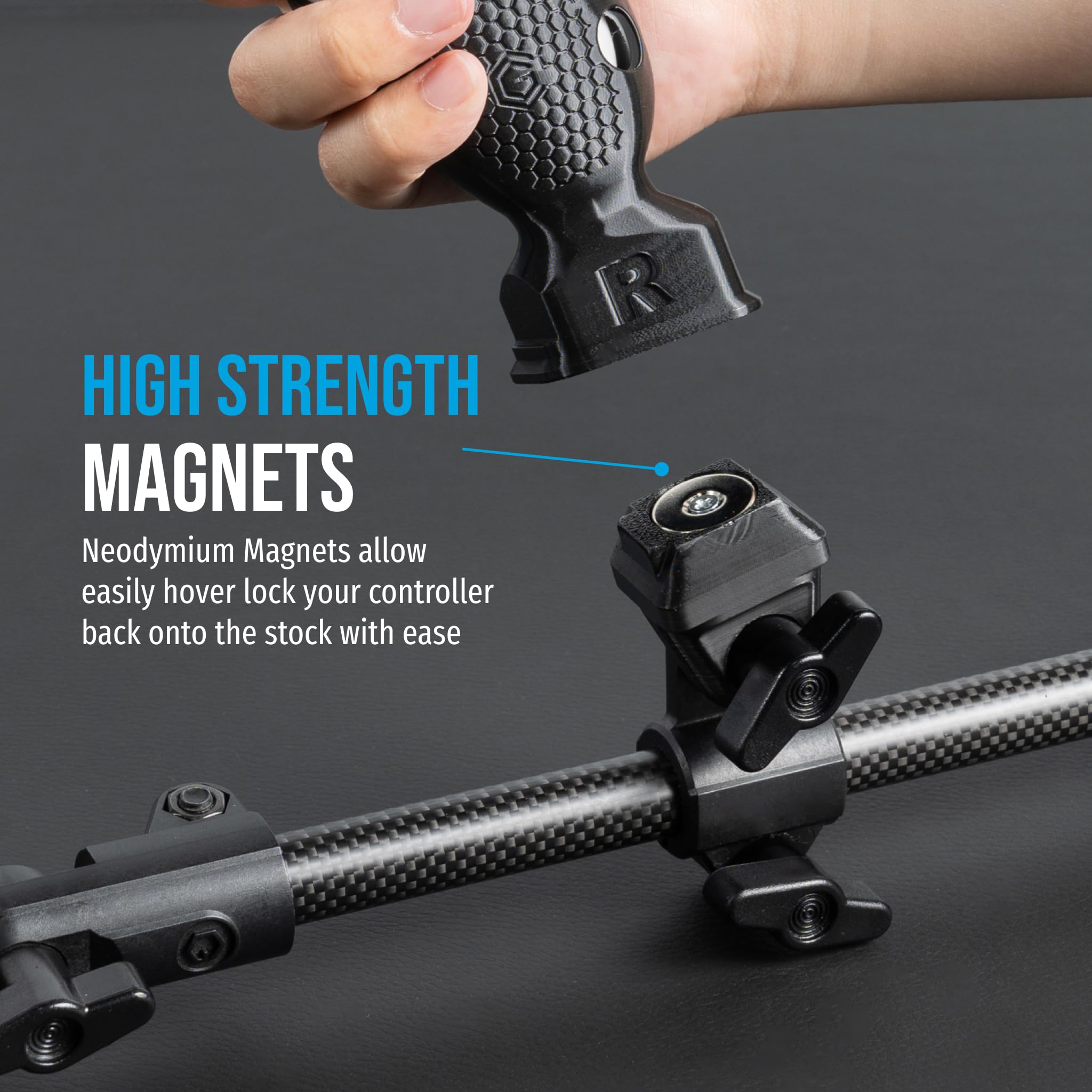 Glistco Magni Stock+ VR Carbon Fiber Controller Stock Rifle Adapter Compatible with Meta Quest 3/3S