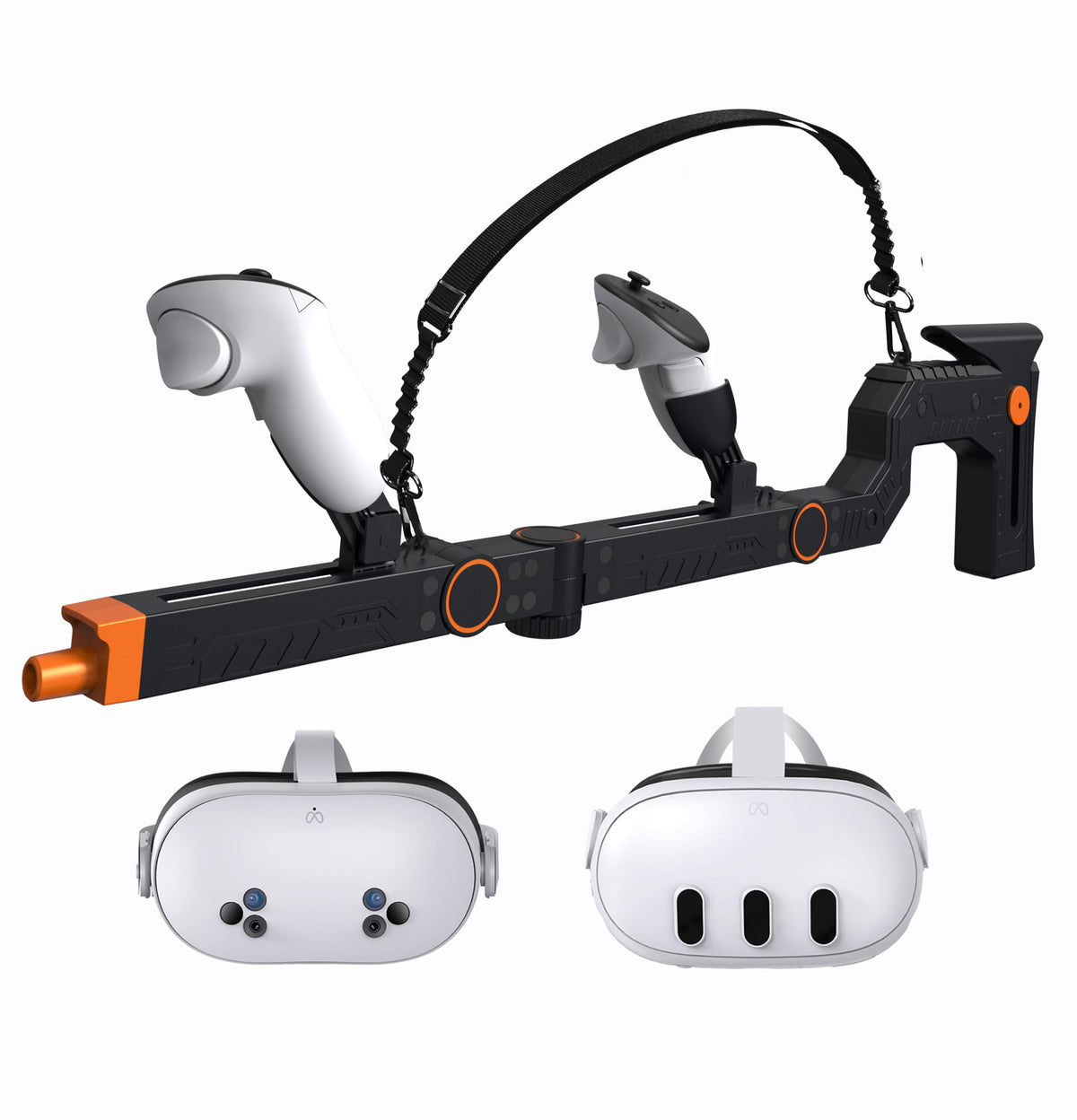 Upgrade V3.0 VR Gun Stock for Meta Quest 3 & Quest 3S, Durable Mechanical Design, Precision Angle Adjustment Gunstock for Oculus Quest 3 Enhancing Realistic VR Experience for FPS Gamers