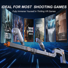Upgrade V3.0 VR Gun Stock for Meta Quest 3 & Quest 3S, Durable Mechanical Design, Precision Angle Adjustment Gunstock for Oculus Quest 3 Enhancing Realistic VR Experience for FPS Gamers