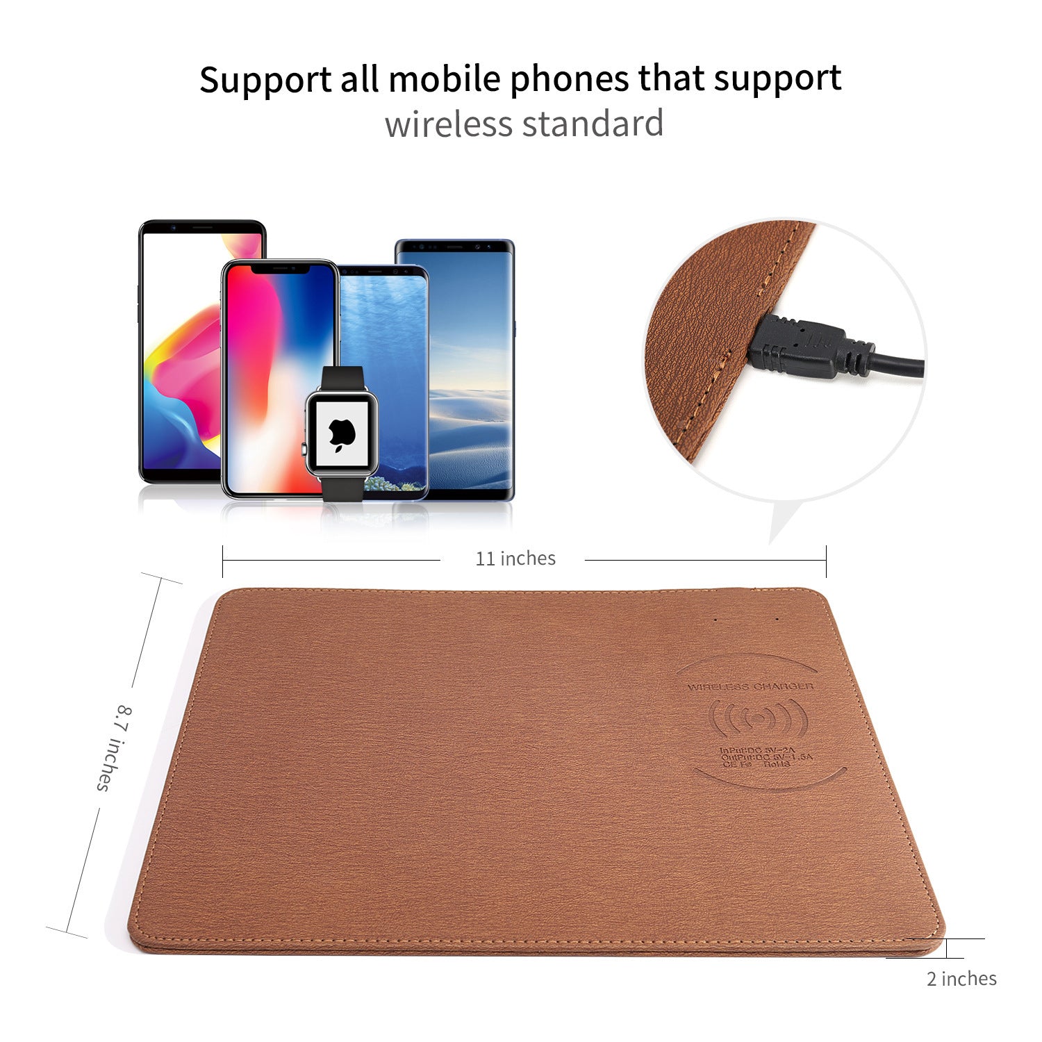 QI wireless charging mouse pad fast charging 5W